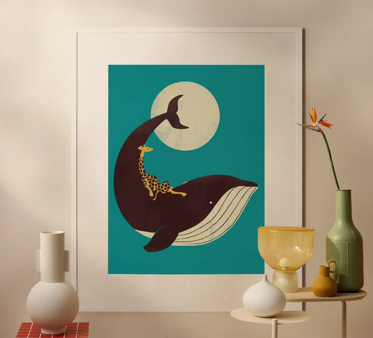 La giraffa e la balena poster da Panait Ivascu