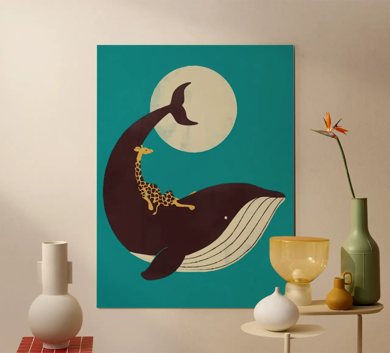 La giraffa e la balena poster da Panait Ivascu