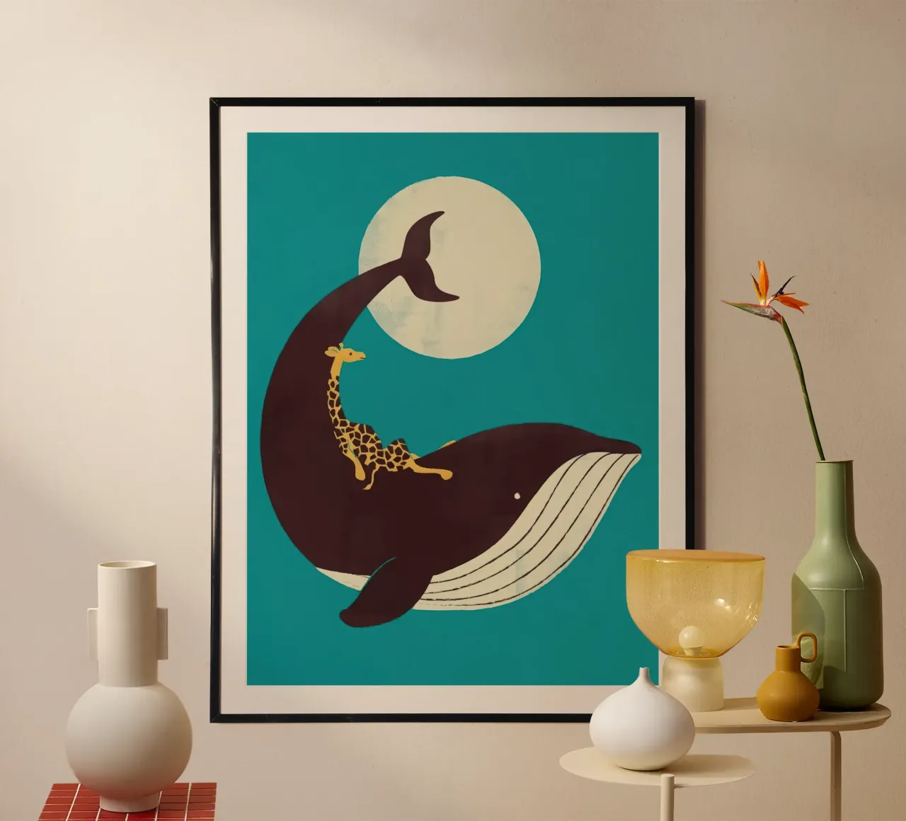 La giraffa e la balena poster da Panait Ivascu