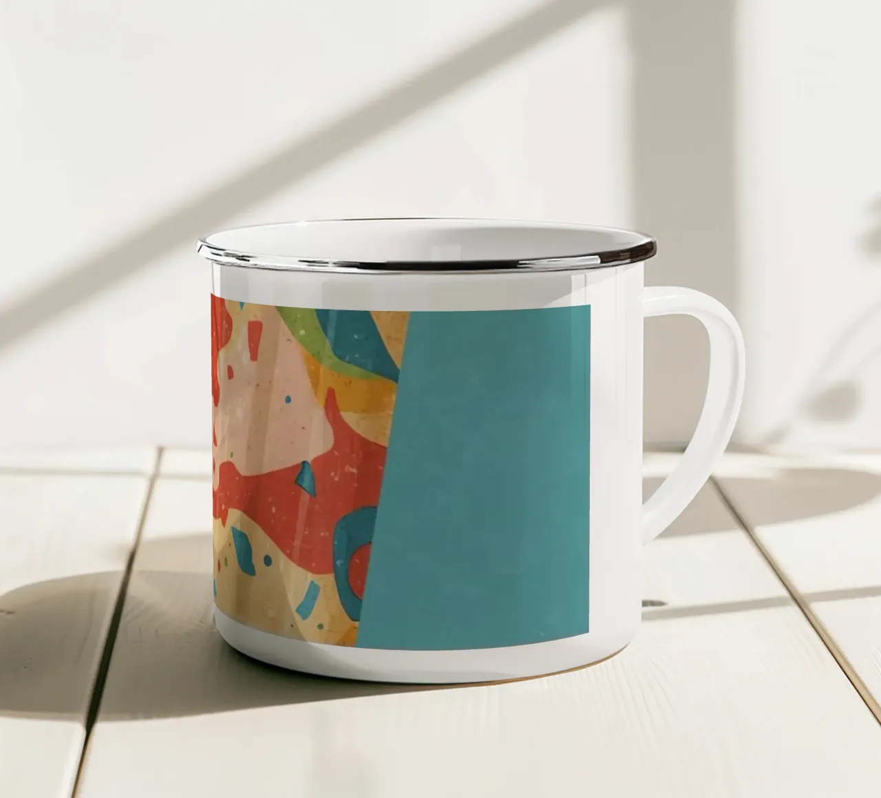 Panda che tiene in mano un grande ghiacciolo colorato tazza in smalto da DesignDoodle