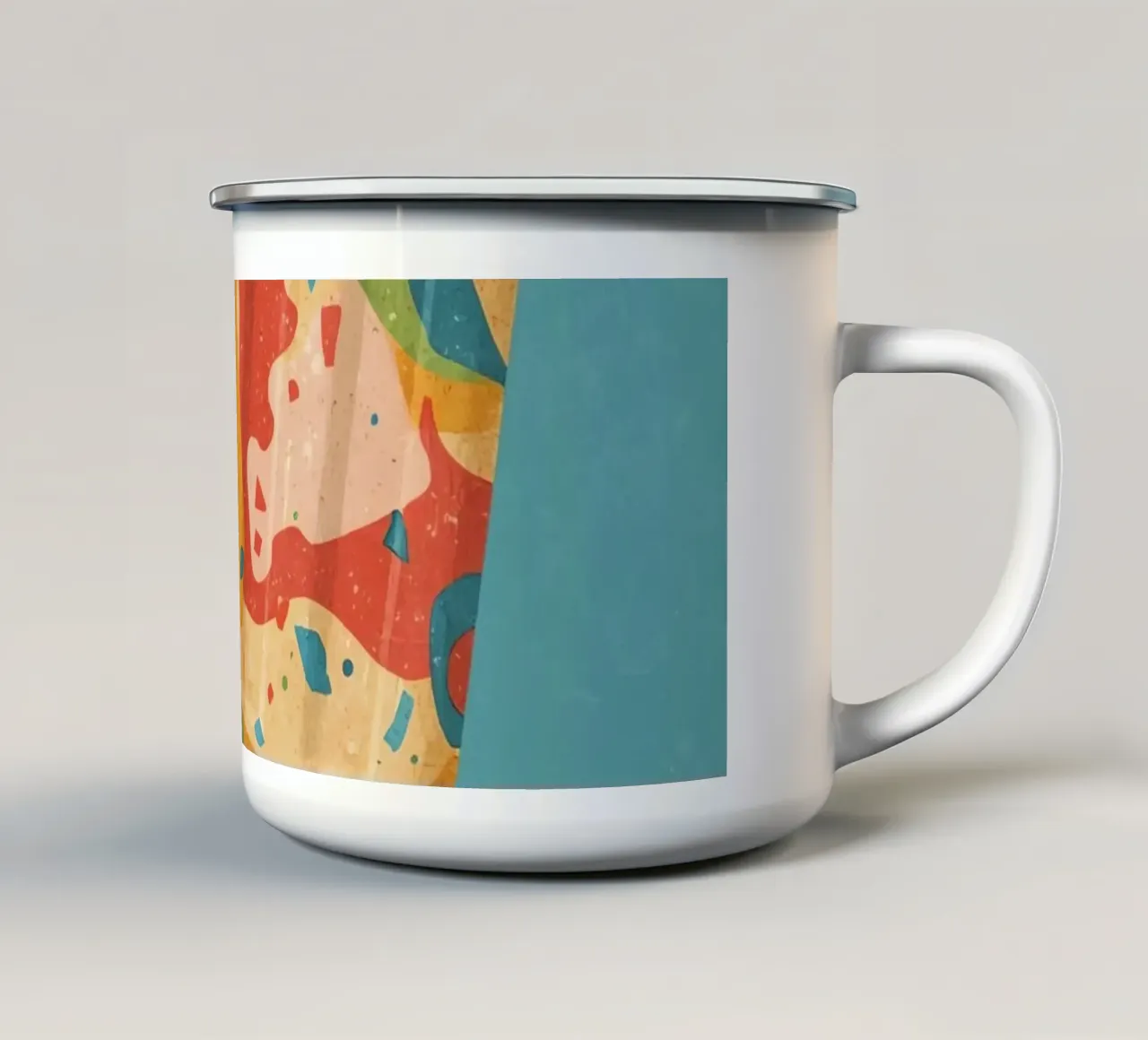 Panda che tiene in mano un grande ghiacciolo colorato tazza in smalto da DesignDoodle