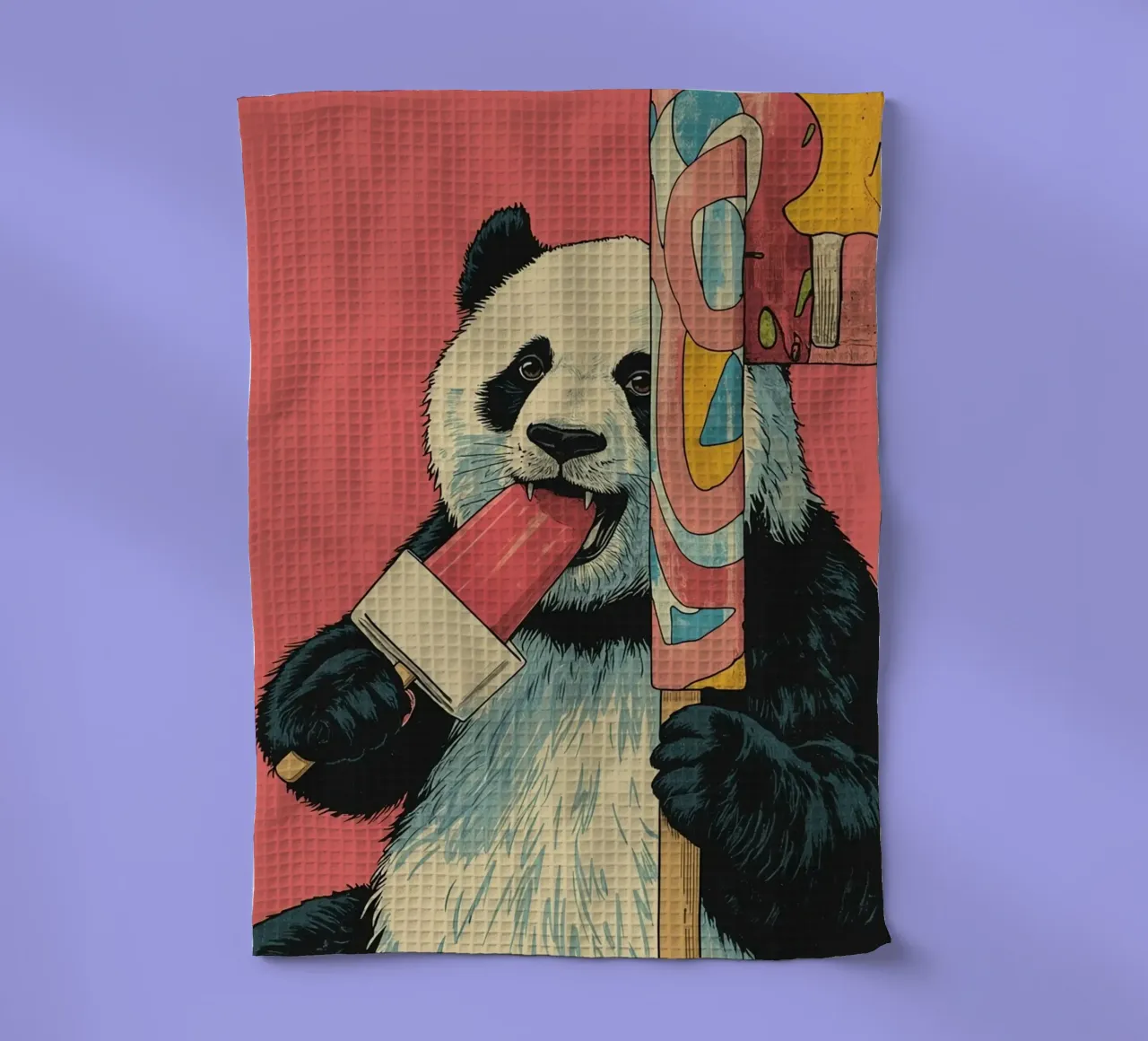 Panda mangeant une glace torchon de DesignDoodle
