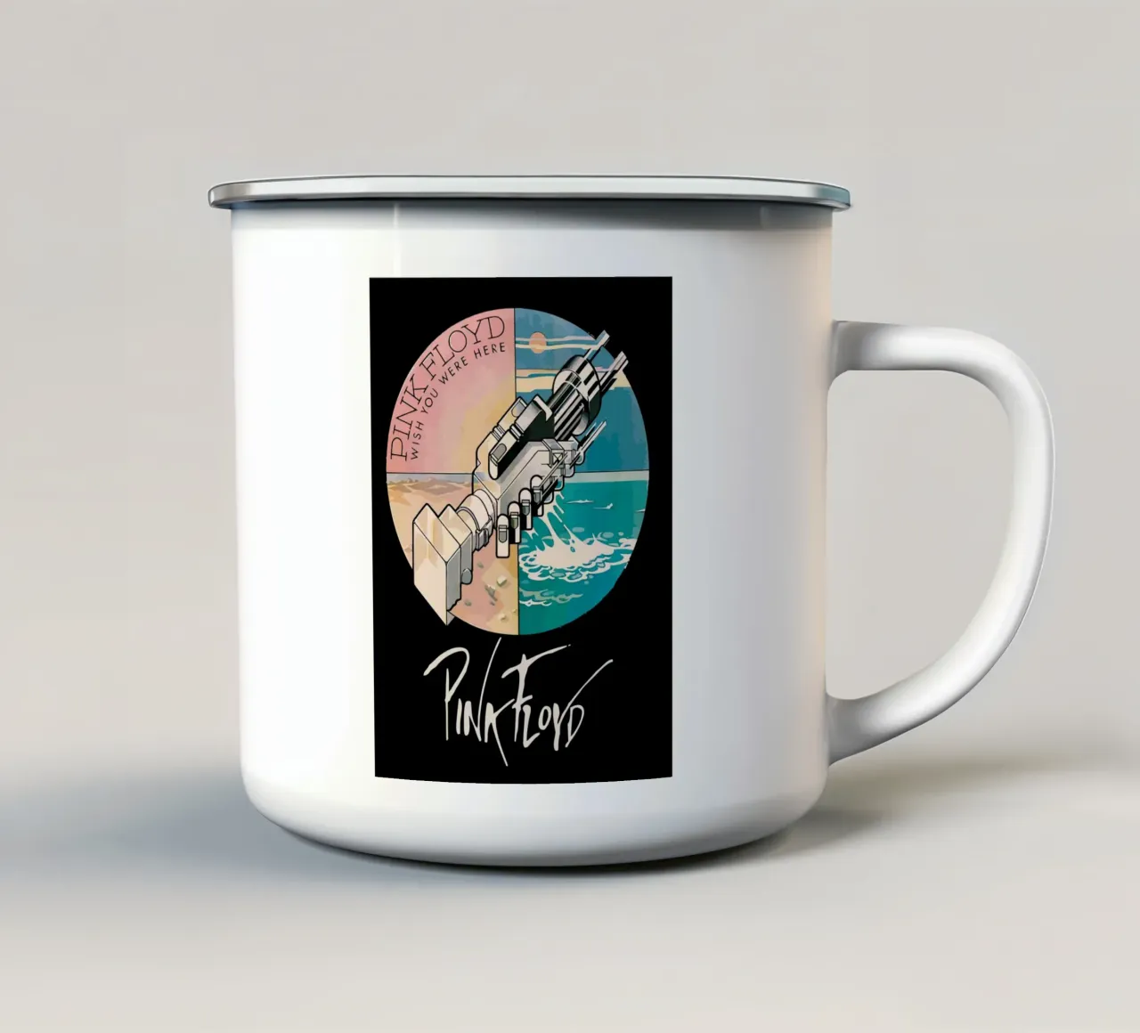 Pink Floyd tazza in smalto da Dumery Art
