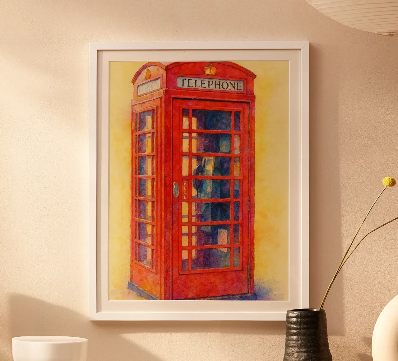 telefono sia vecchio dipinto d'epoca poster con telaio in legno da kroocoot