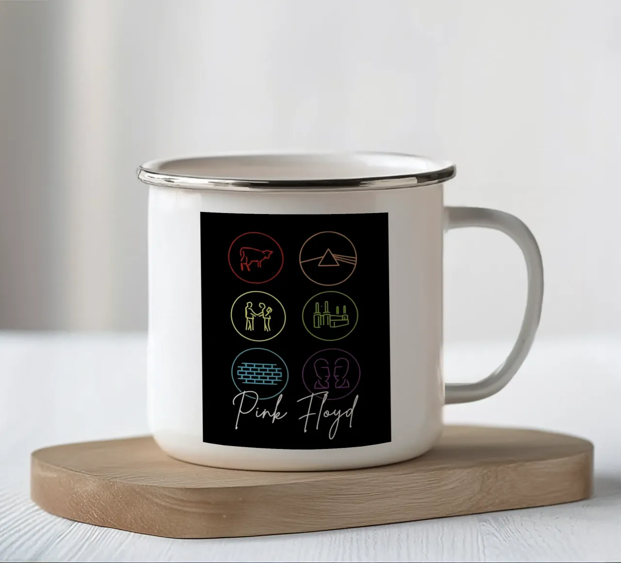Pink Floyd tazza in smalto da Dumery Art