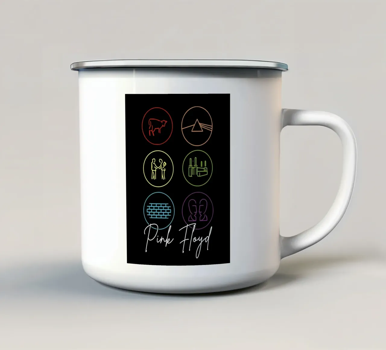 Pink Floyd tazza in smalto da Dumery Art