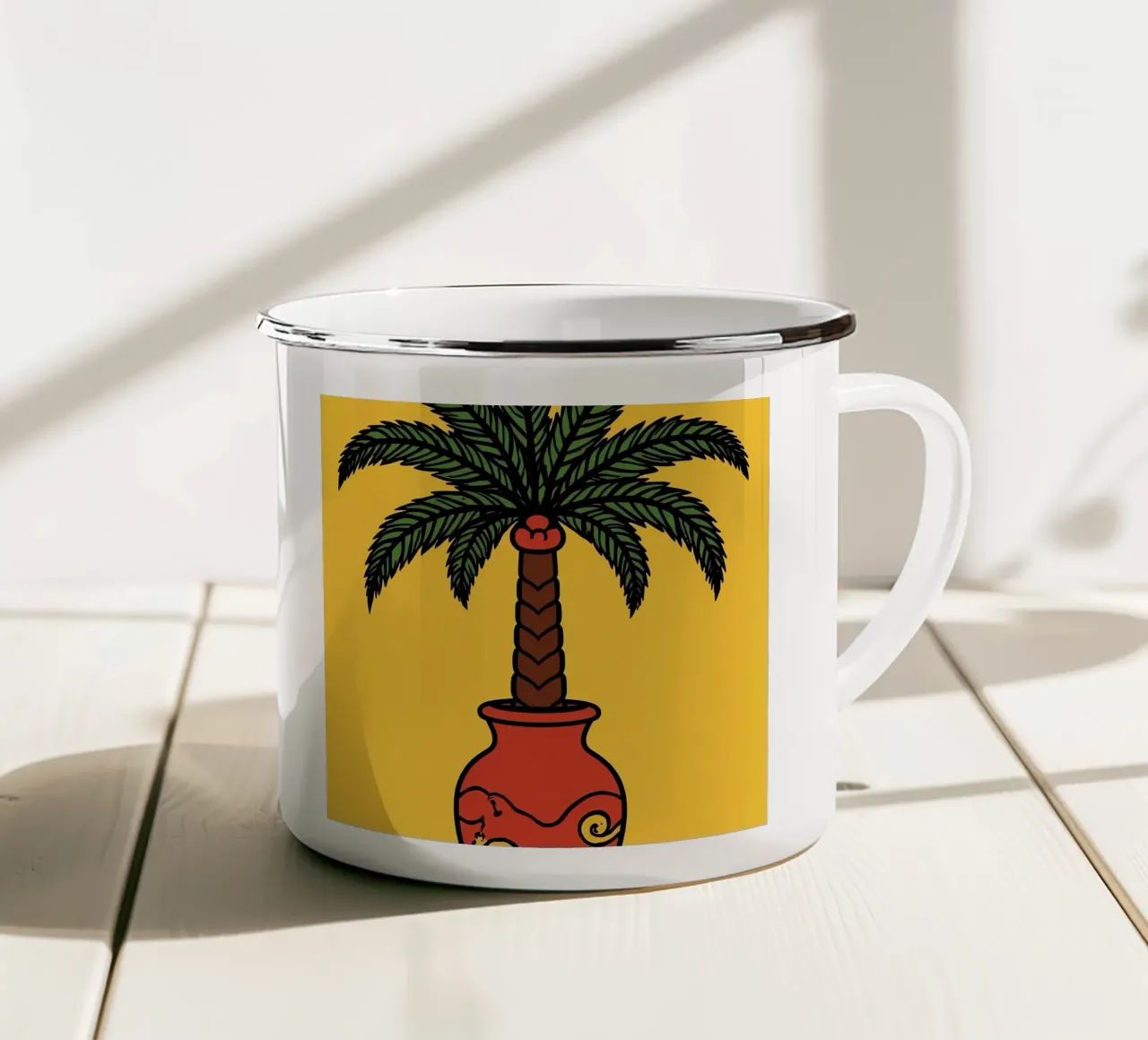 Palma in vaso tazza in smalto da DesignDoodle