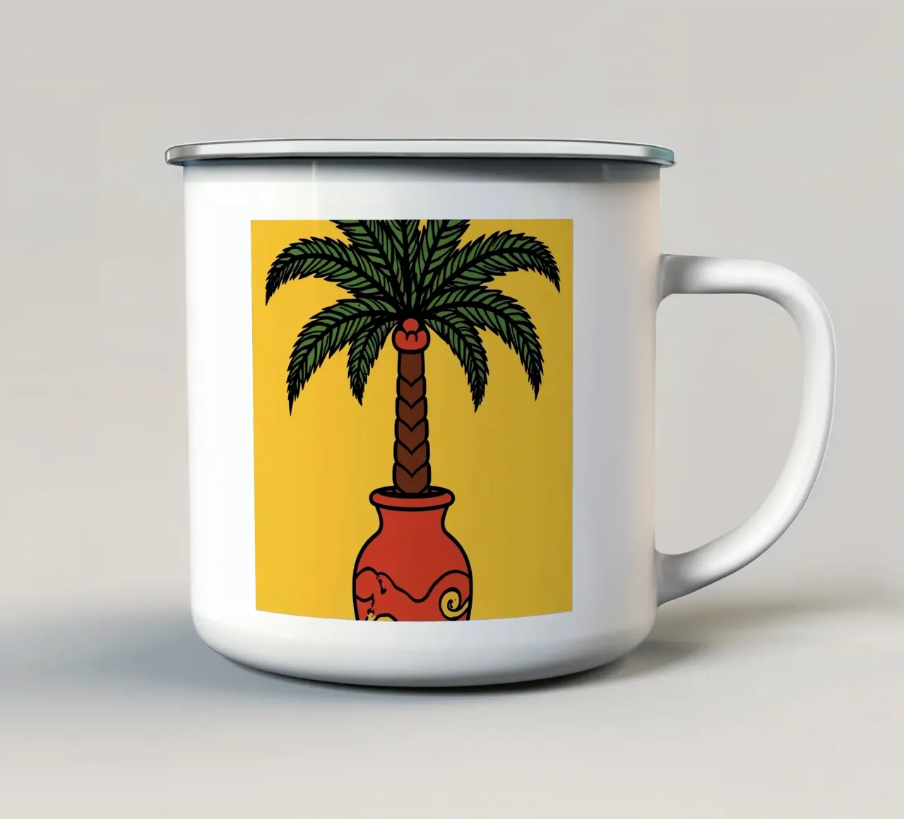 Palma in vaso tazza in smalto da DesignDoodle