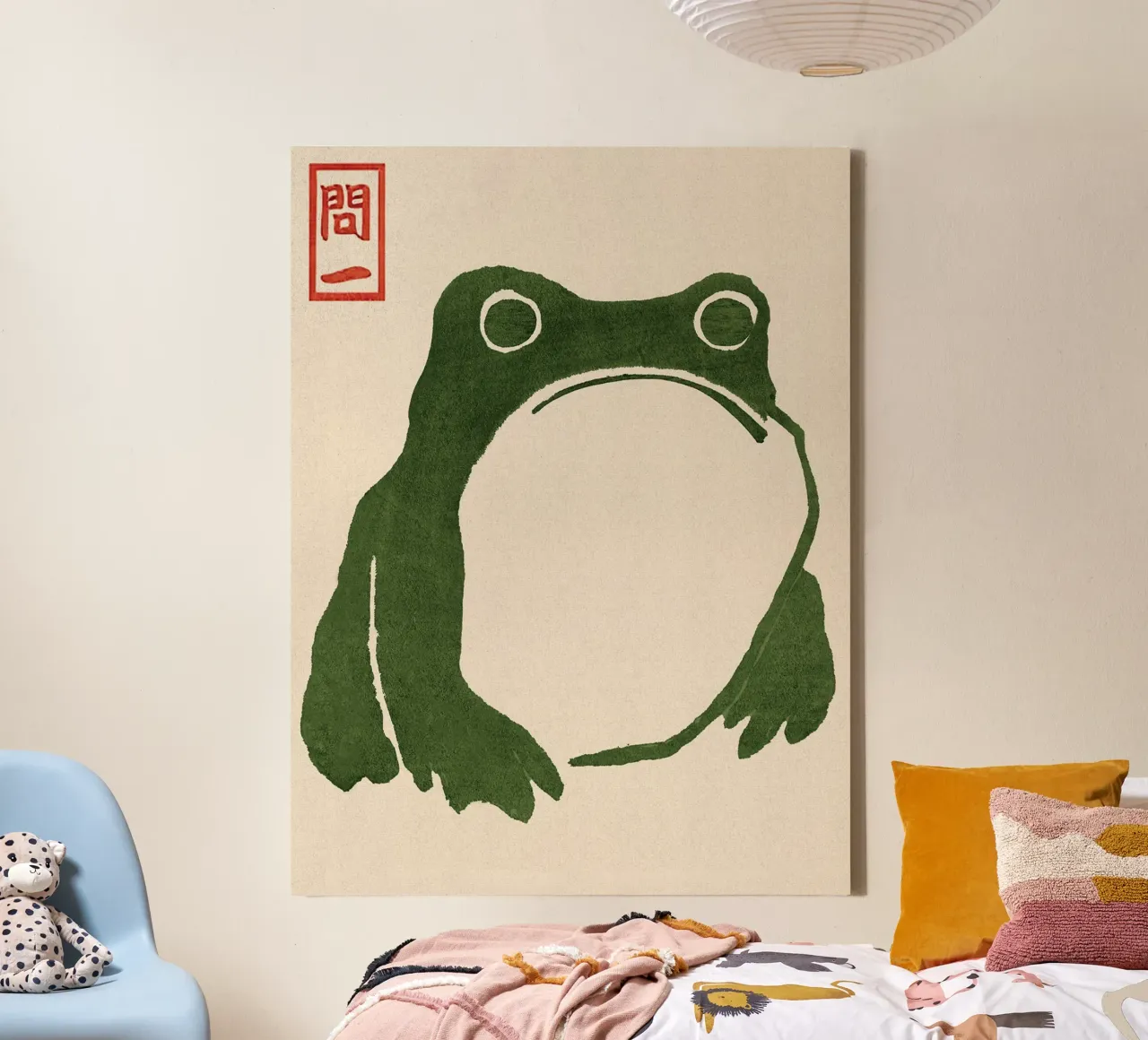 Grumpy Toad I canvas with Floater frame by David Jackson
