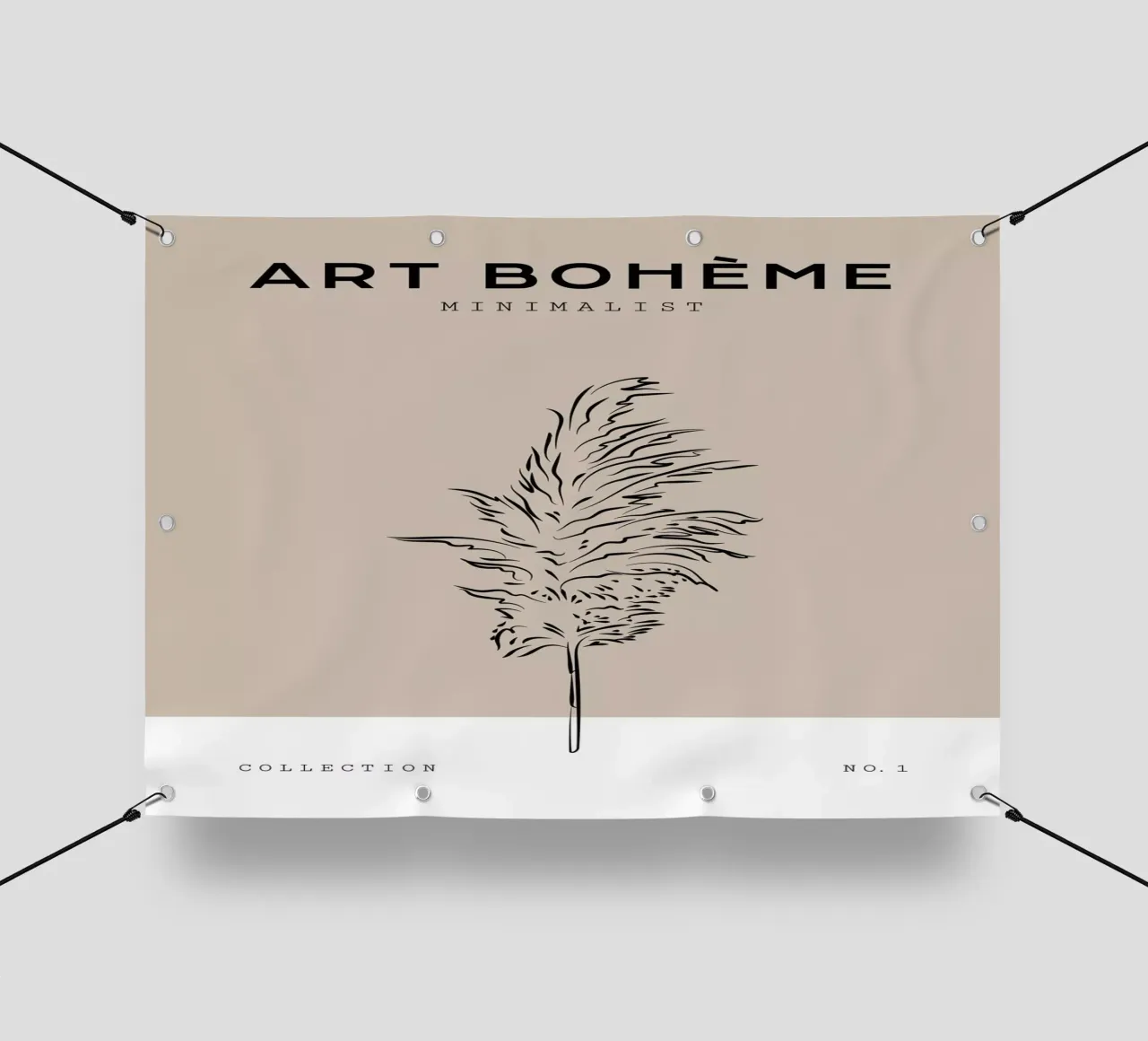 Boho Bohemian 8 Pampas telo in pvc da Boho Print Collection