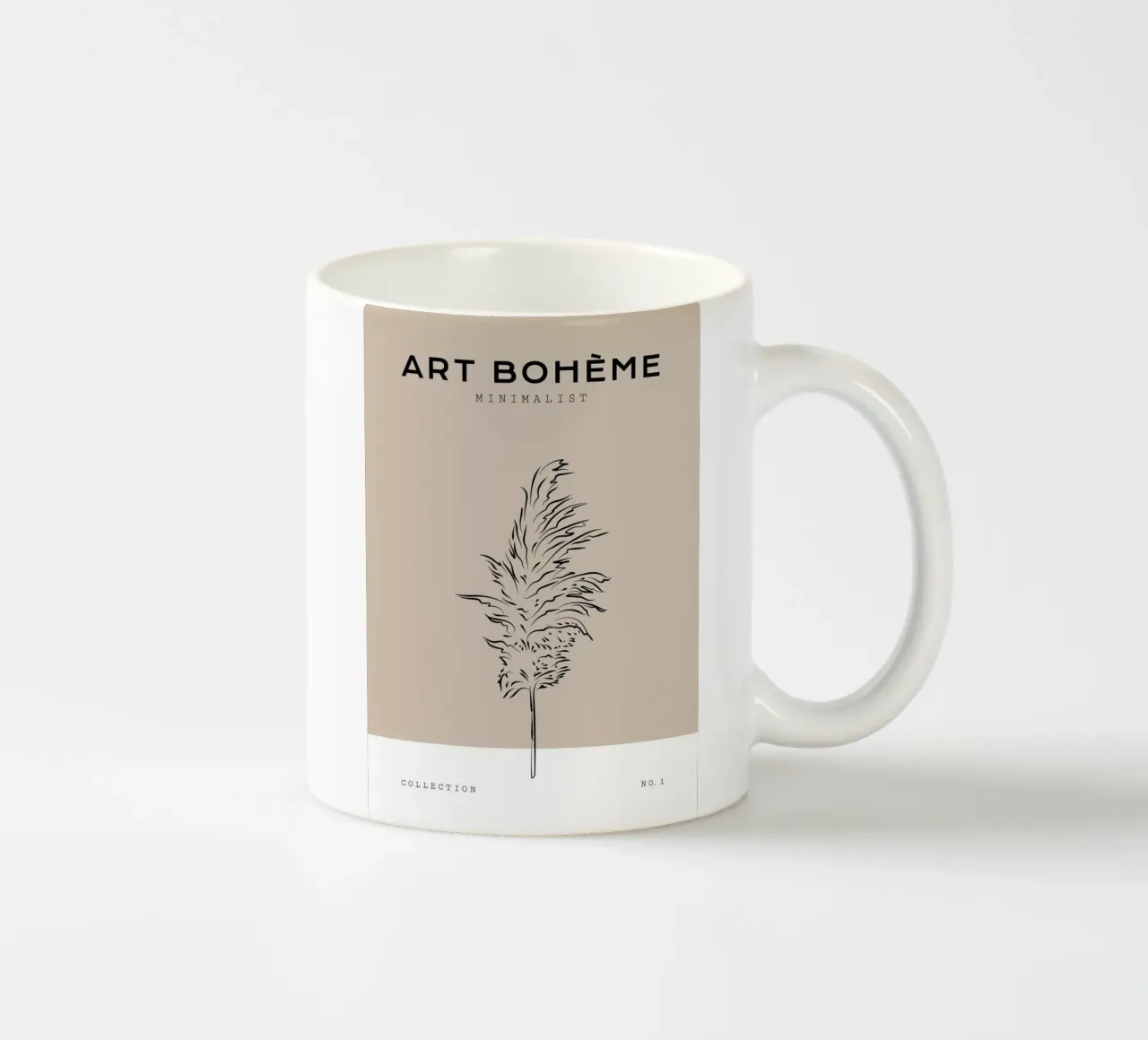 Boho Bohemian 8 Pampas tazza in ceramica da Boho Print Collection