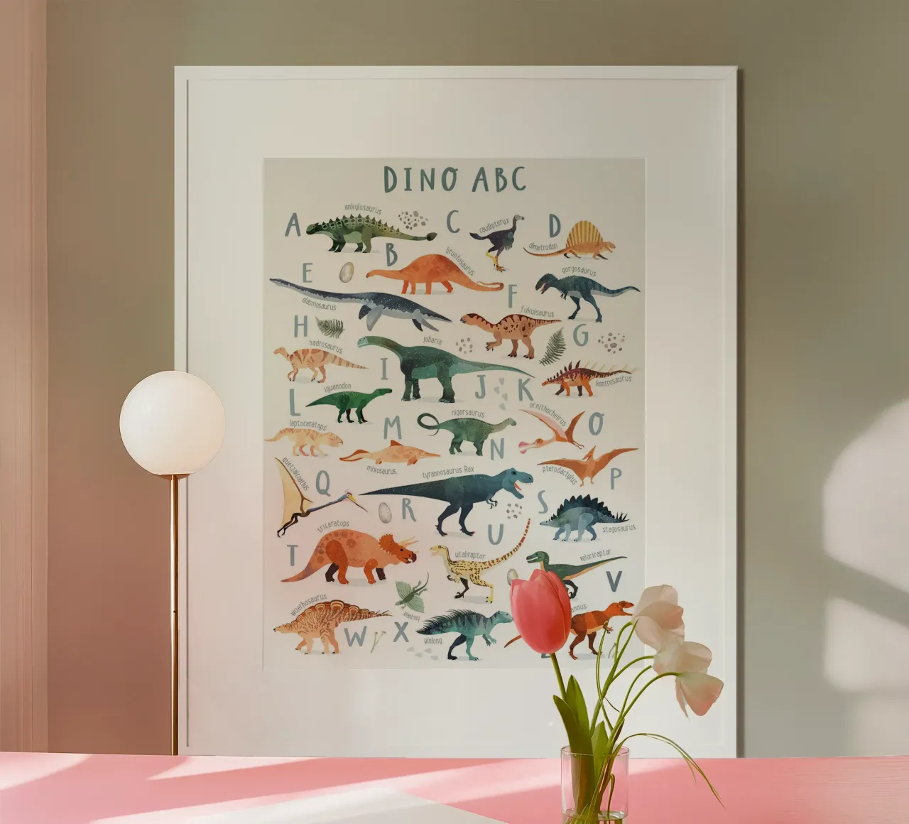 L'ABC del dinosauro felice poster da David Jackson