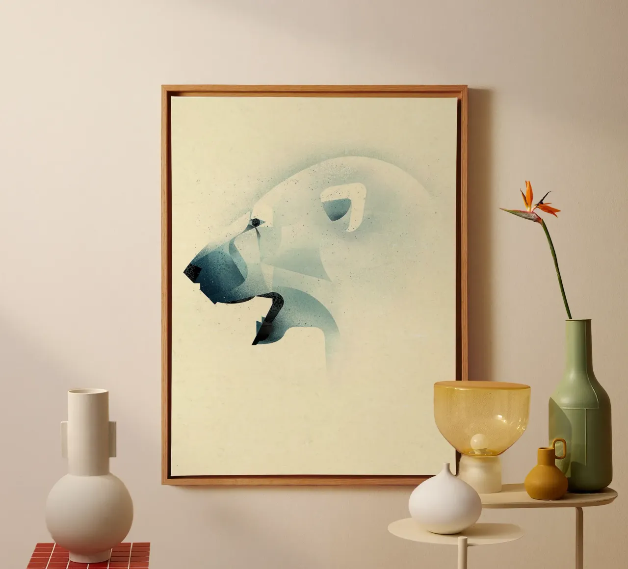 Icebear canvas with Floater frame by David Jackson