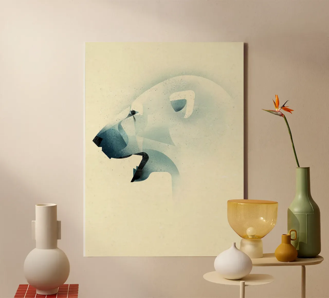 Icebear canvas with Floater frame by David Jackson