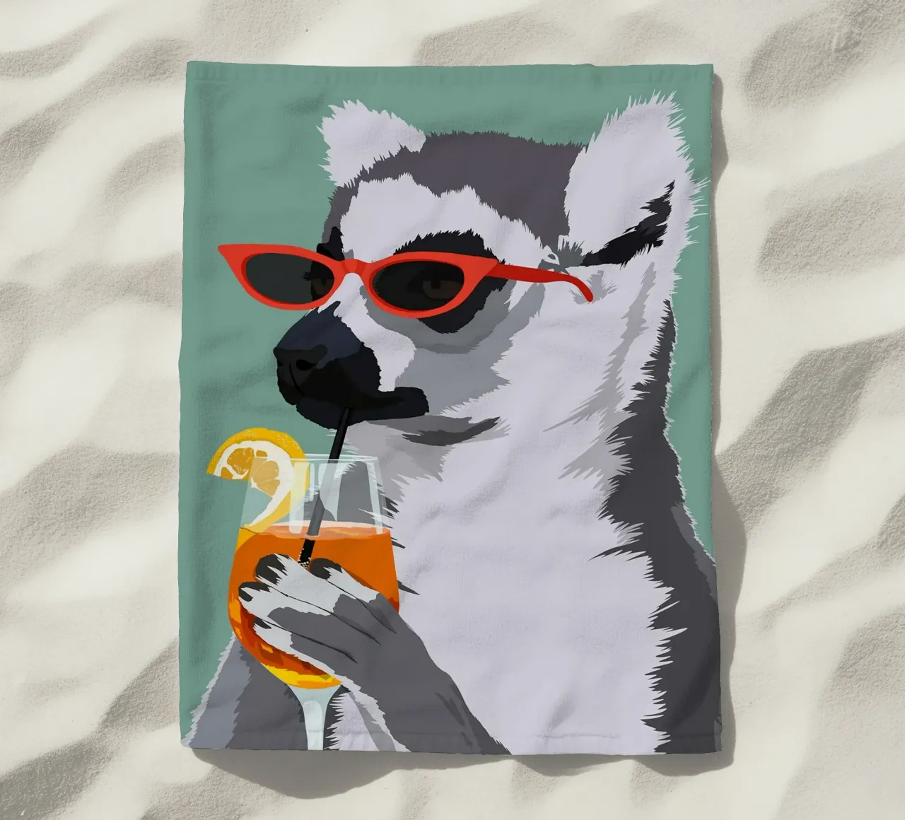 Lemure giudaico con Aperol telo mare da David Jackson