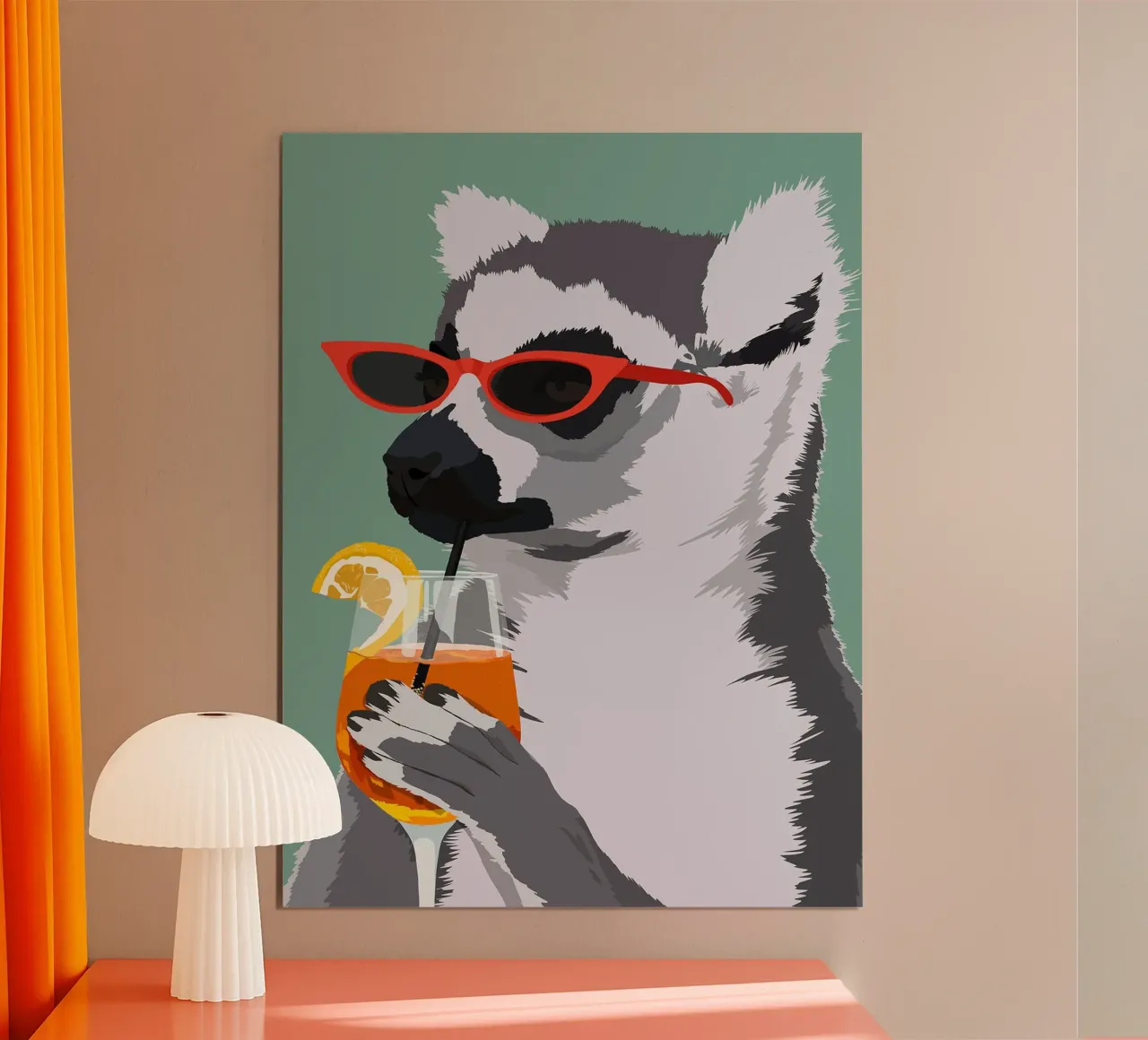 Lemure giudaico con Aperol poster con telaio in plastica da David Jackson