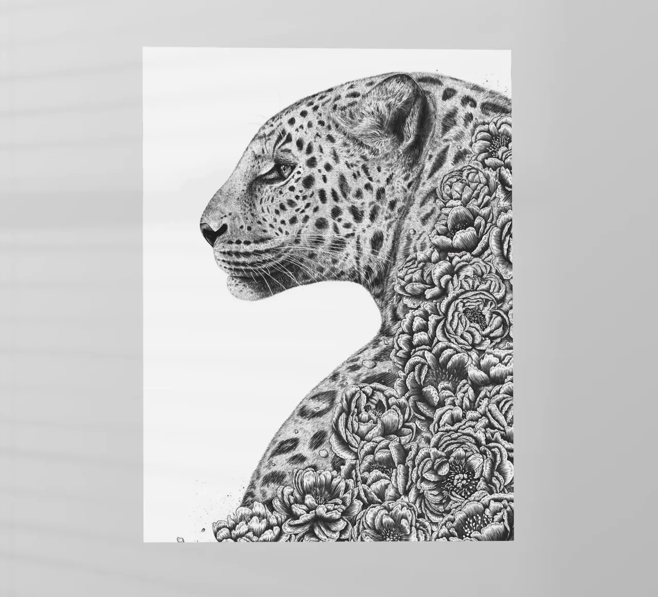 Leopardo con fiori pellicola backlit da David Jackson