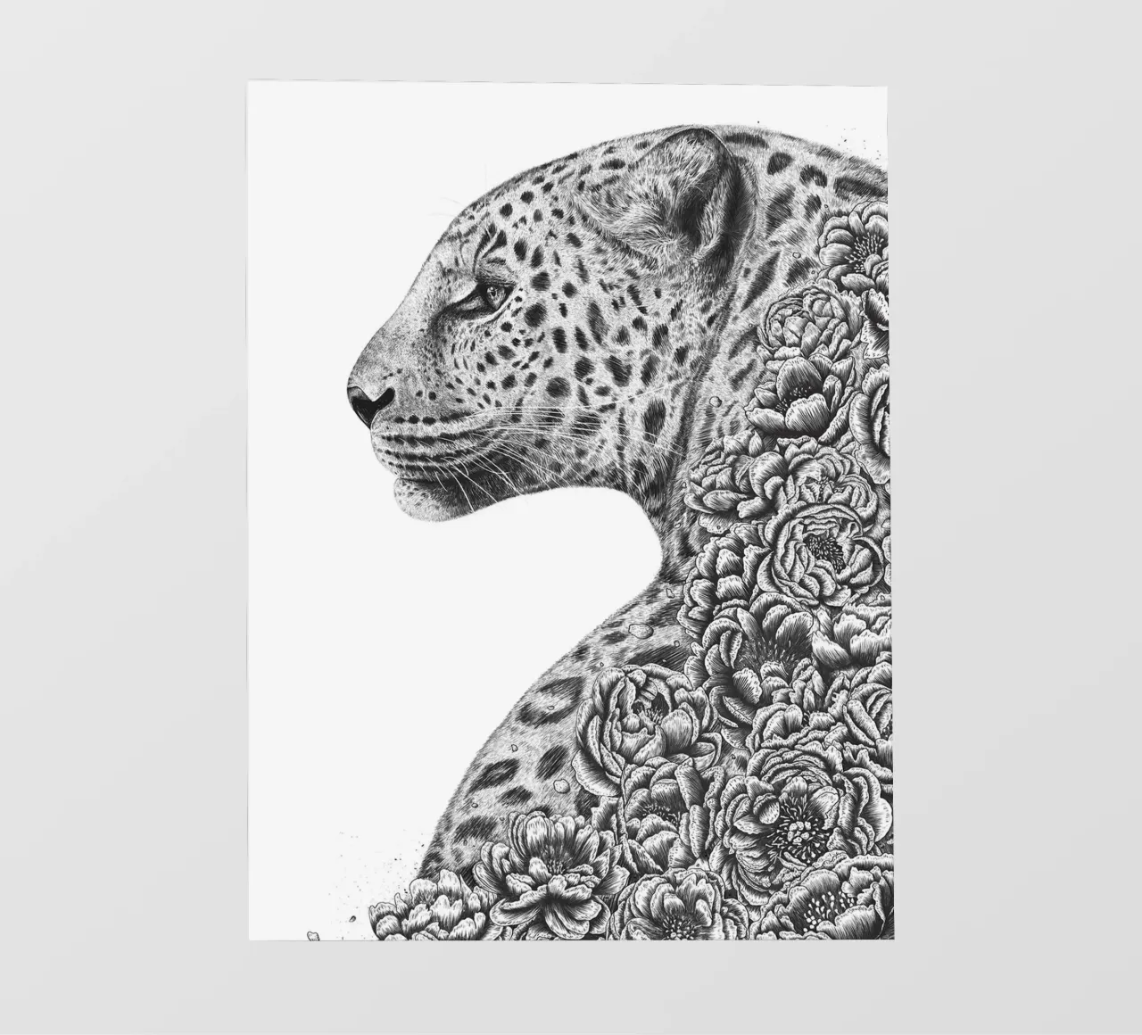 Leopardo con fiori pellicola backlit da David Jackson