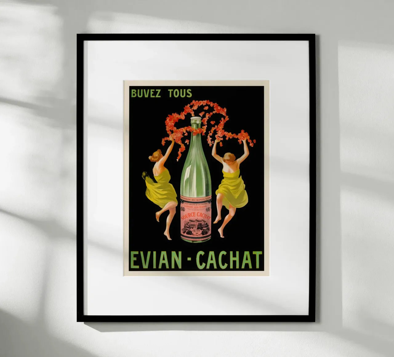 Bevete tutto il vino poster con telaio in alluminio da mix mate