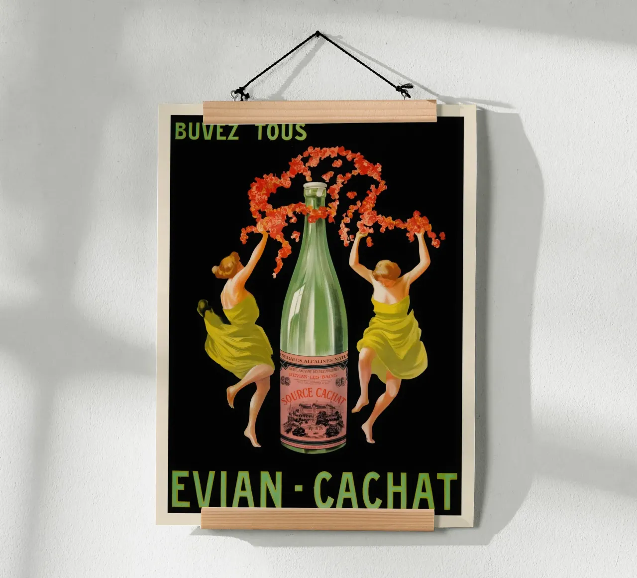 Bevete tutto il vino poster con telaio in alluminio da mix mate