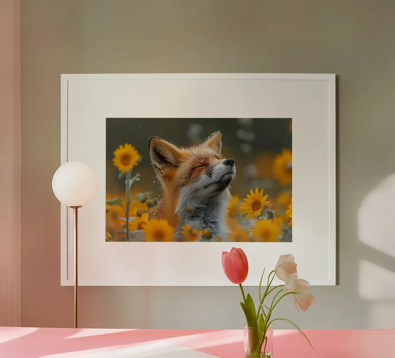 Meditierender Fuchs am Morgen Poster von David Jackson
