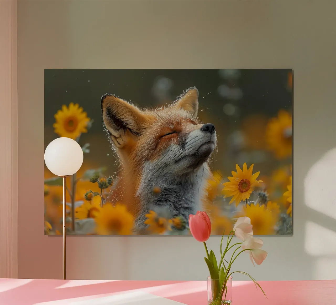 Meditierender Fuchs am Morgen Poster von David Jackson