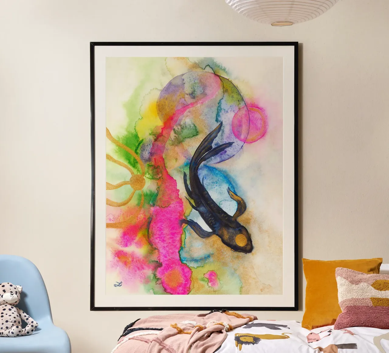 Meditazione con le Koi poster da David Jackson
