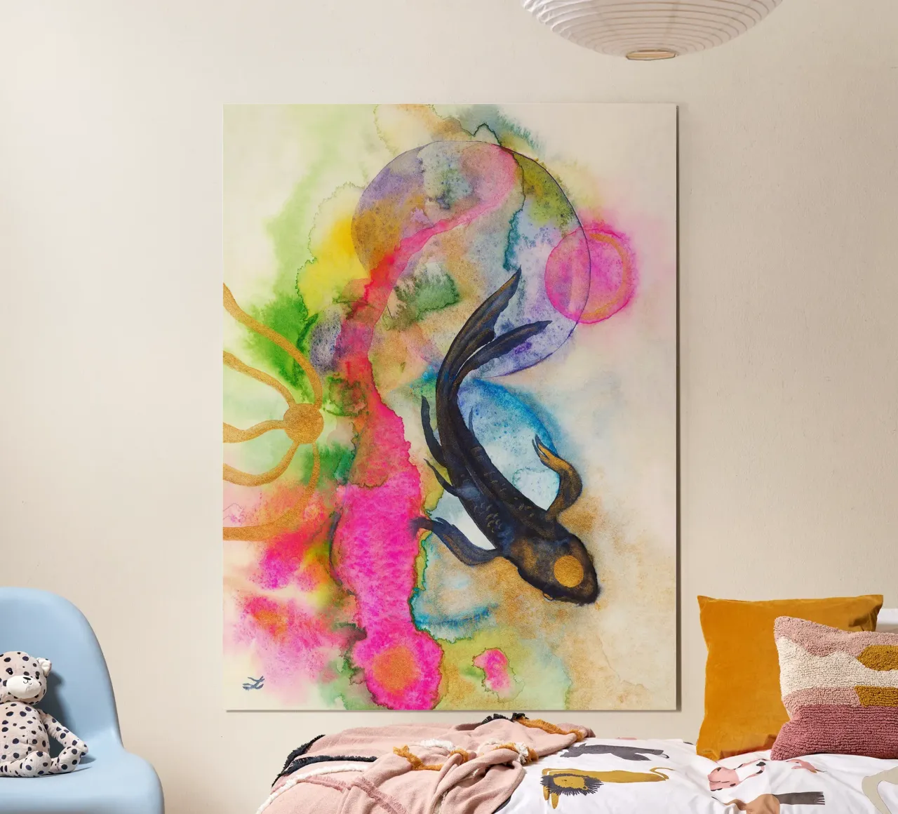 Meditazione con le Koi poster da David Jackson
