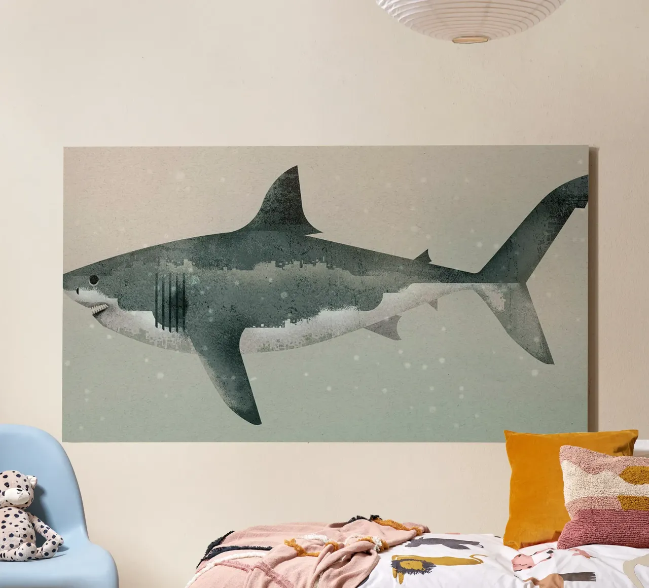 Megalodon tela con Cornice a cassetta da David Jackson
