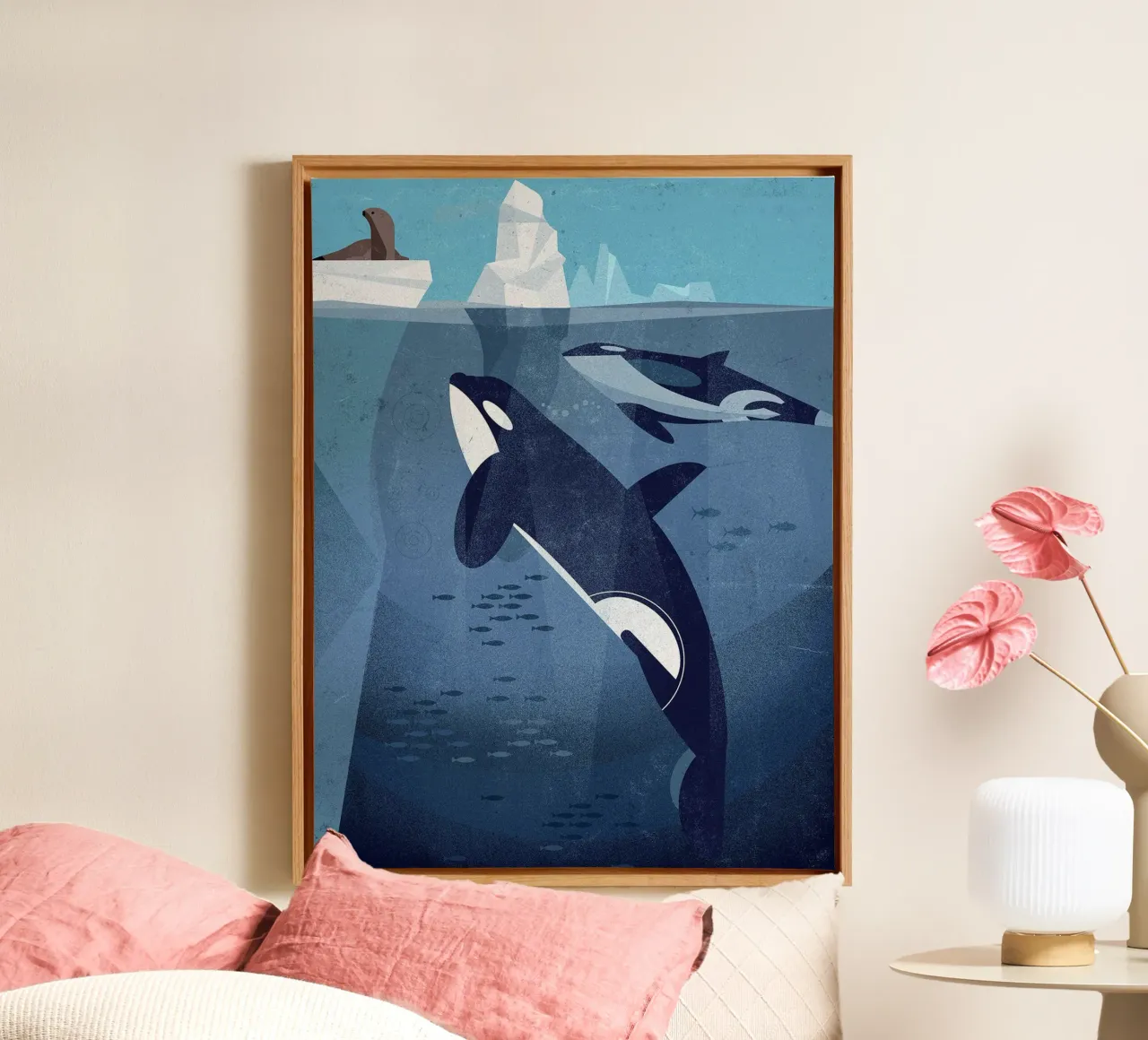 Orca di Dieter Braun tela con Cornice a cassetta da David Jackson
