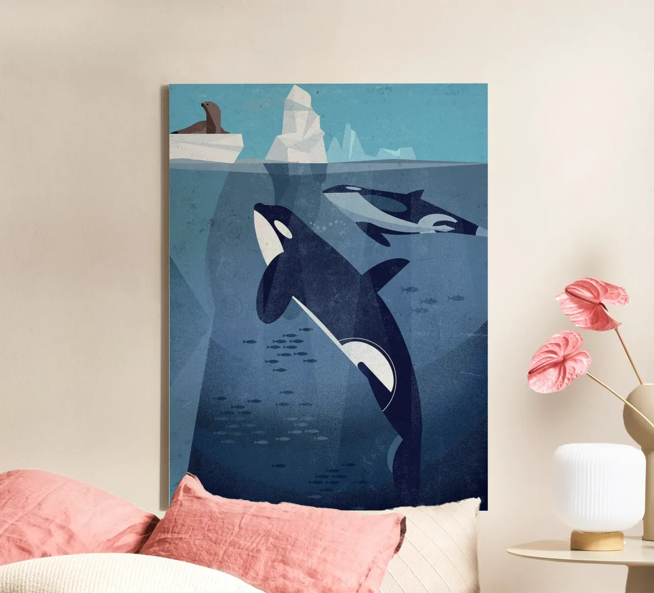 Orca di Dieter Braun tela con Cornice a cassetta da David Jackson