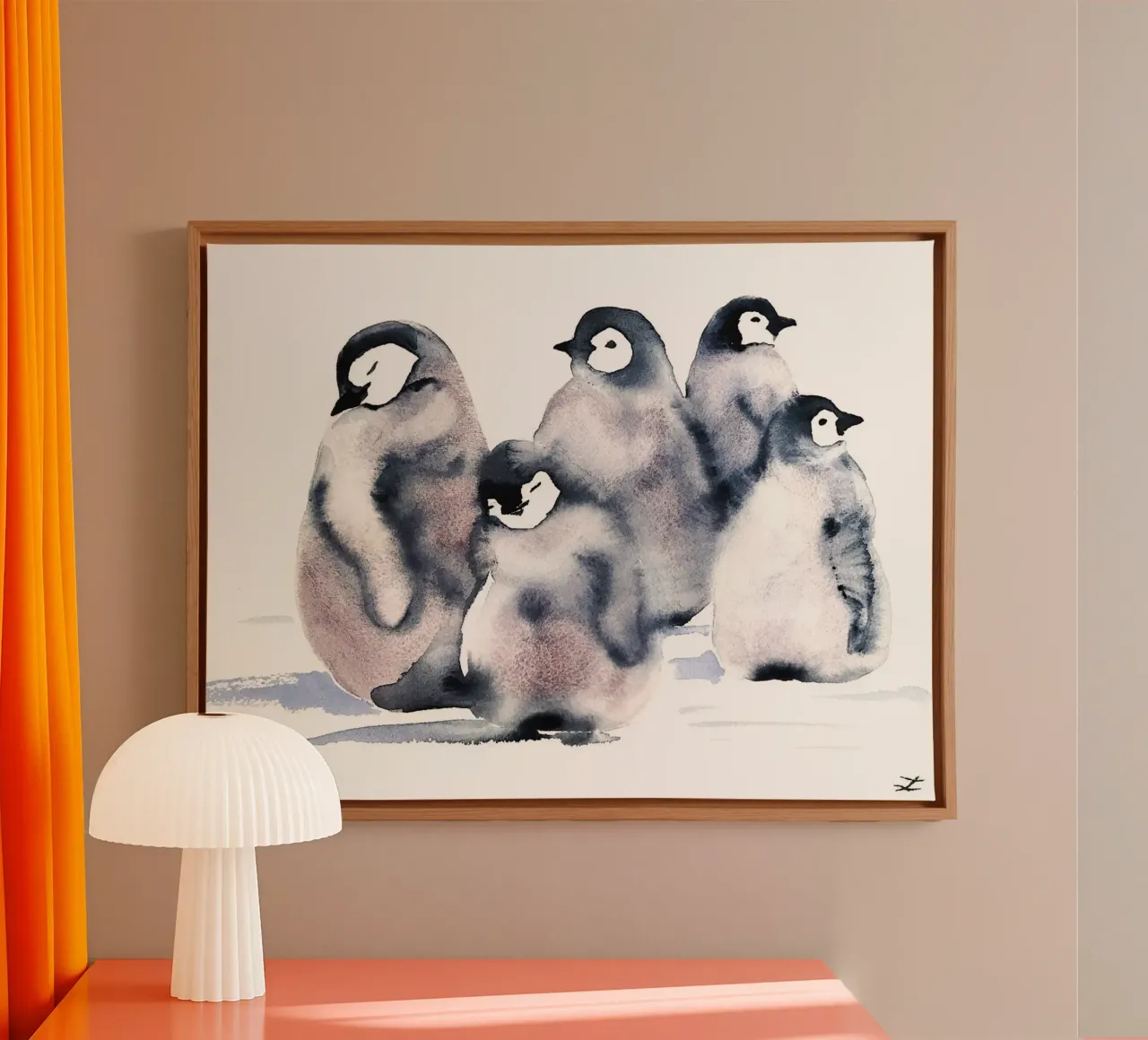 Pinguïnschool canvas met Baklijst van David Jackson