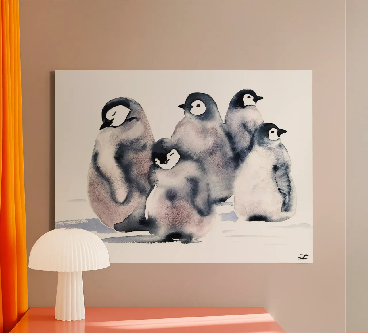 Pinguïnschool canvas met Baklijst van David Jackson