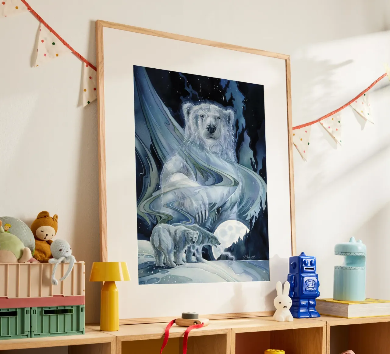 Orsi polari di Jody Bergsma poster con telaio in legno da David Jackson