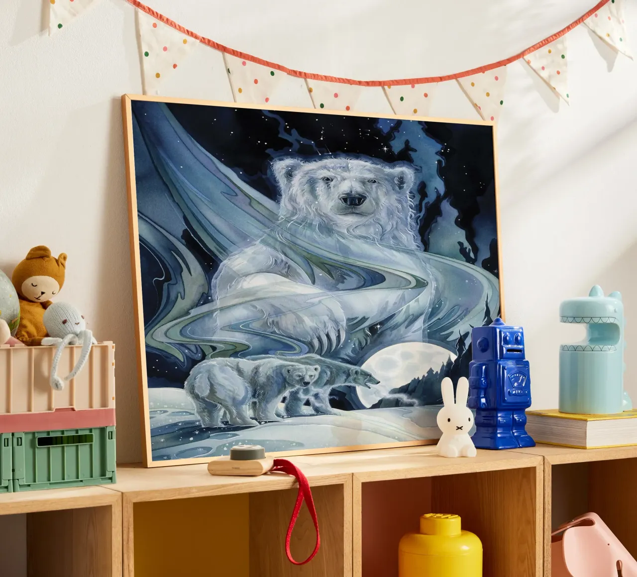 Orsi polari di Jody Bergsma poster con telaio in legno da David Jackson