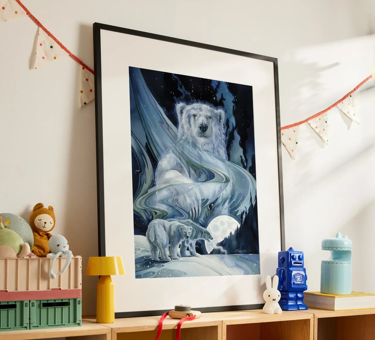 Orsi polari di Jody Bergsma poster con telaio in legno da David Jackson