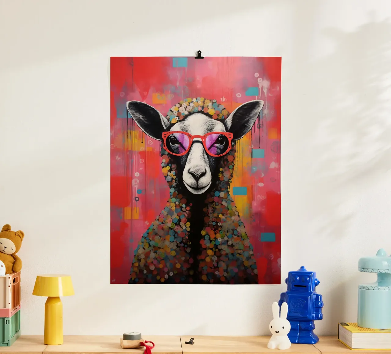 Pecore dagli occhiali stravaganti poster da David Jackson