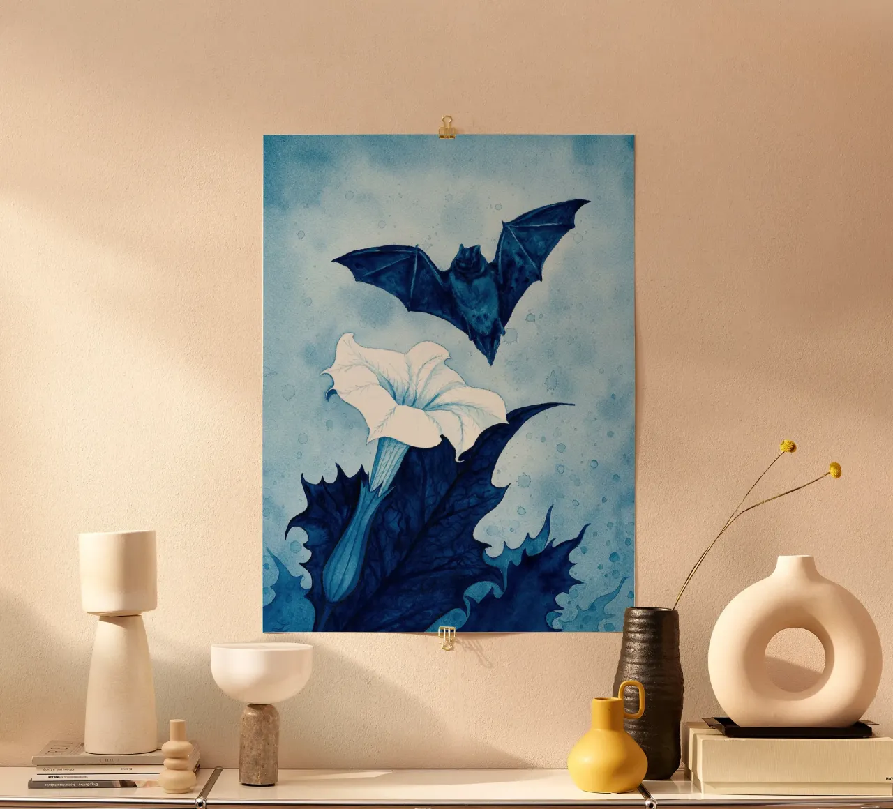 Pomme d'épine sacrée et chauve-souris poster de David Jackson