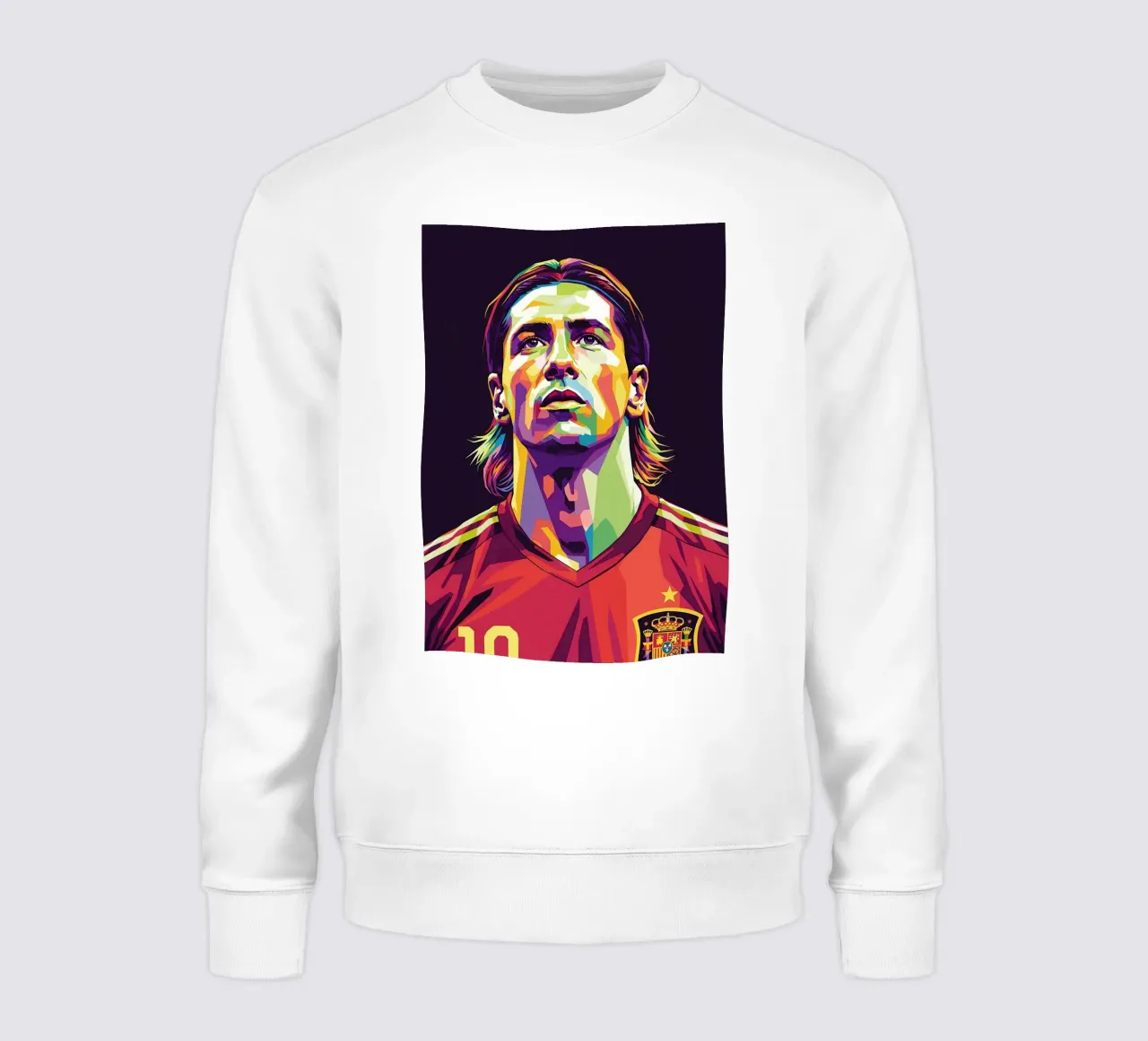 Ritratto pop art di Fernando Torres felpa da Hantamrata