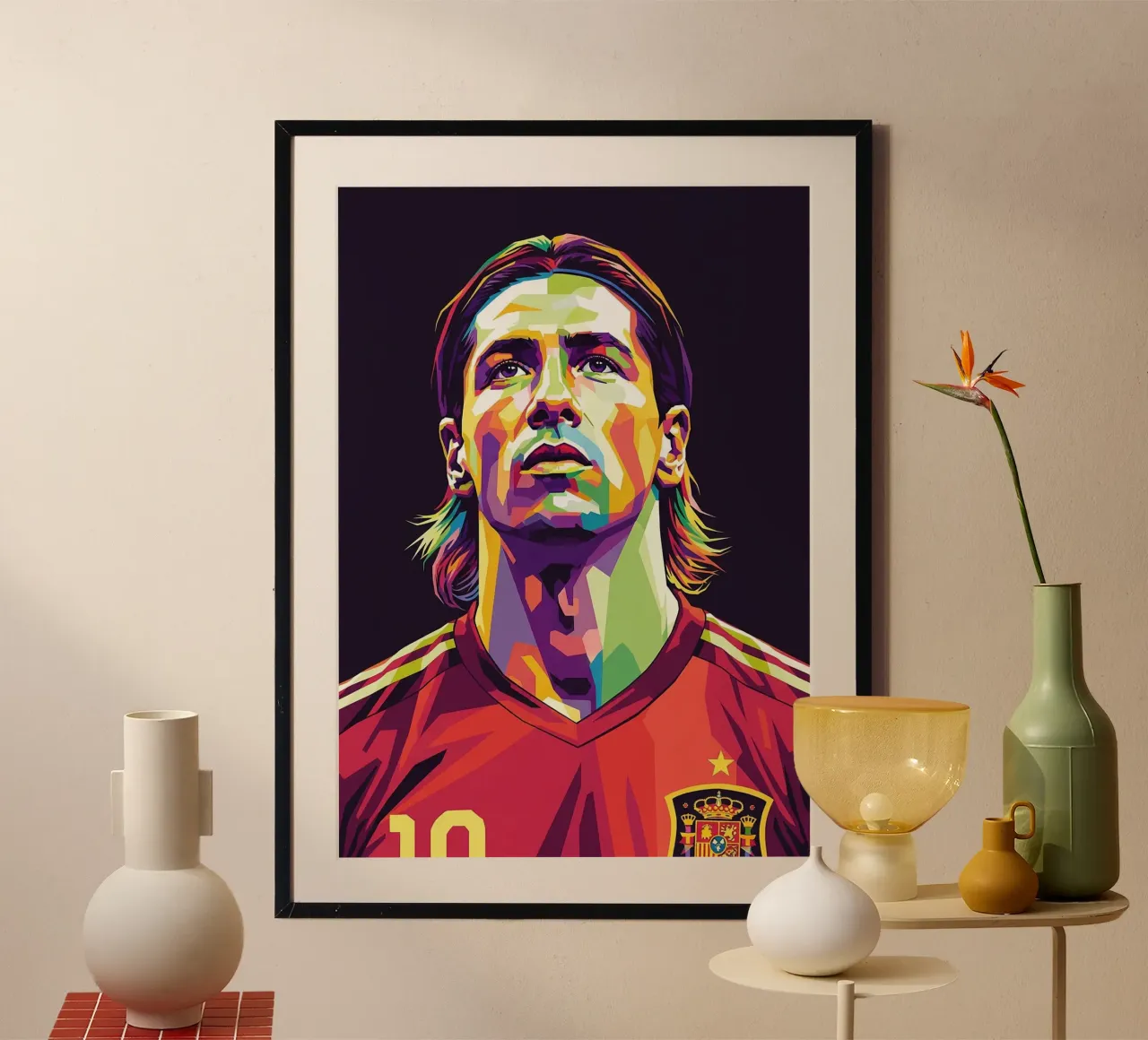 Ritratto pop art di Fernando Torres poster da Hantamrata