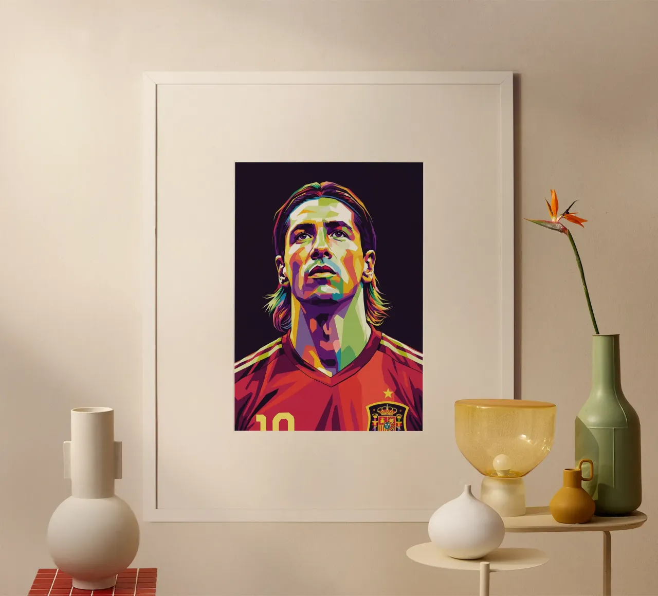 Ritratto pop art di Fernando Torres poster da Hantamrata