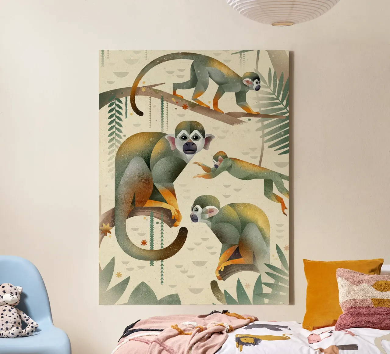 Squirrel monkey canvas with Floater frame by David Jackson