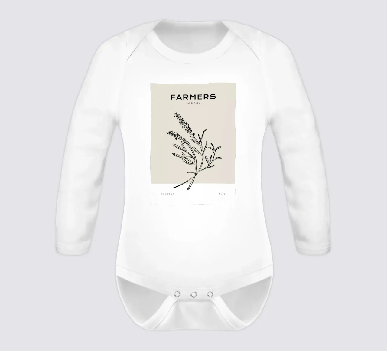 Boho Bohemian 9 Lavender Langarm Babybody von Boho Print Collection