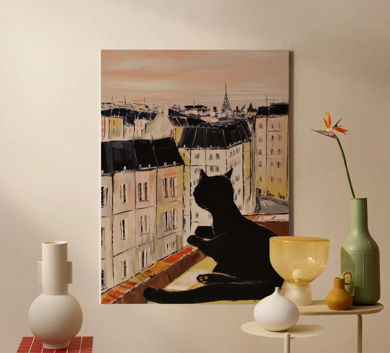 Tomcat in Parijs canvas met Baklijst van David Jackson
