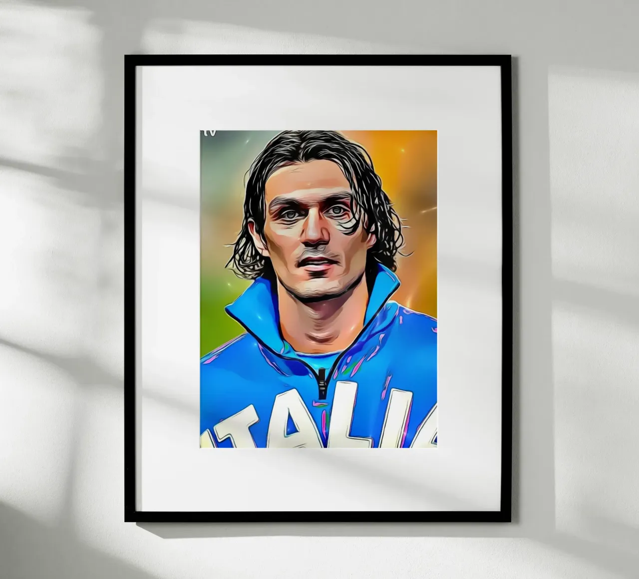 Paolo Maldini en maillot de l'équipe nationale d'Italie poster de dark eagle