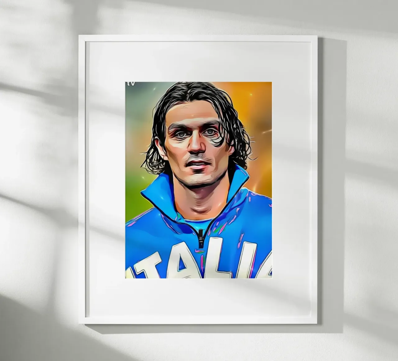 Paolo Maldini en maillot de l'équipe nationale d'Italie poster de dark eagle