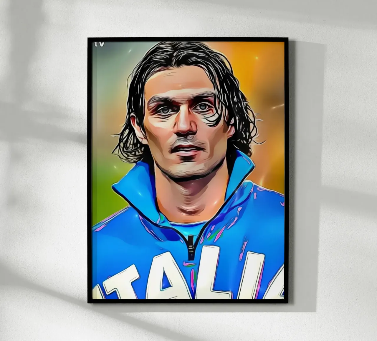 Paolo Maldini en maillot de l'équipe nationale d'Italie poster de dark eagle