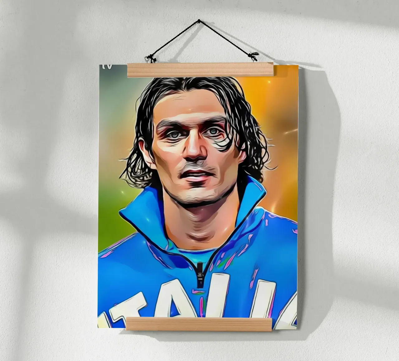 Paolo Maldini en maillot de l'équipe nationale d'Italie poster de dark eagle