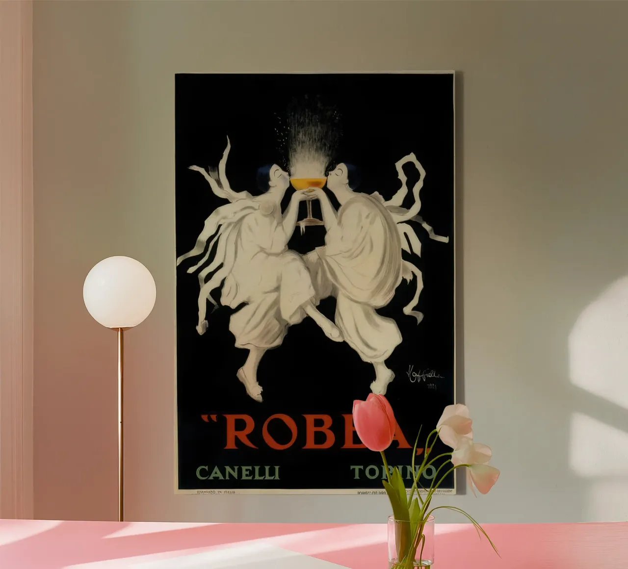 Reclame Spumante Robba Canelli canvas met Baklijst van mix mate