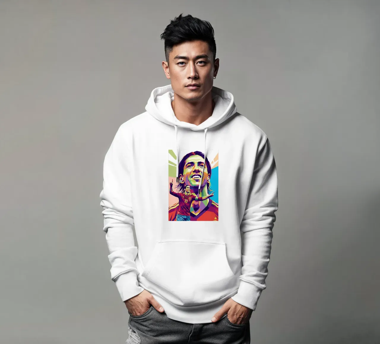 Fernando Torres con l'iconico sorriso felpa con cappuccio da Hantamrata